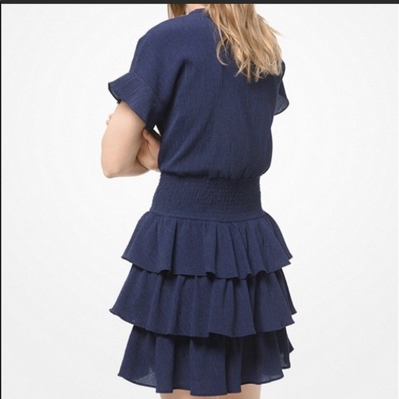 MICHAEL Michael Kors Crinkled Gauze Ruffle Dress - Picture 2 of 3